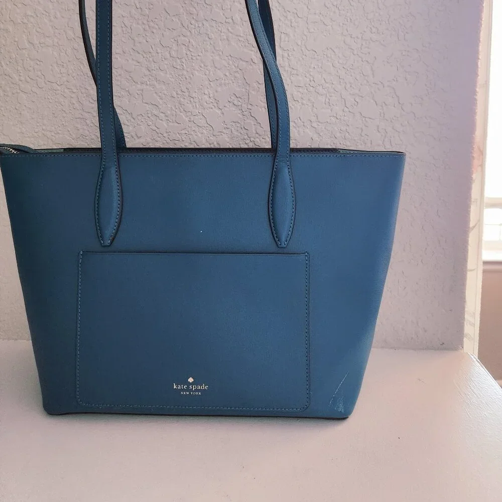 Kate Spade New York Teal Shoulder Bag Purse - Picture 4 of 14
